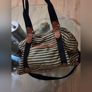 Madden Girl Striped Travel Sleepover Bag L